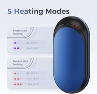 OCOOPA Kézmelegítő, 5200 mAh Akkumulátor, 5 Fokozatú Fűtés, 10 Órás Üzemidő, Kétoldalas Hőforrás, Kék, Alumínium, Túrázáshoz, Téli Sportokho 2