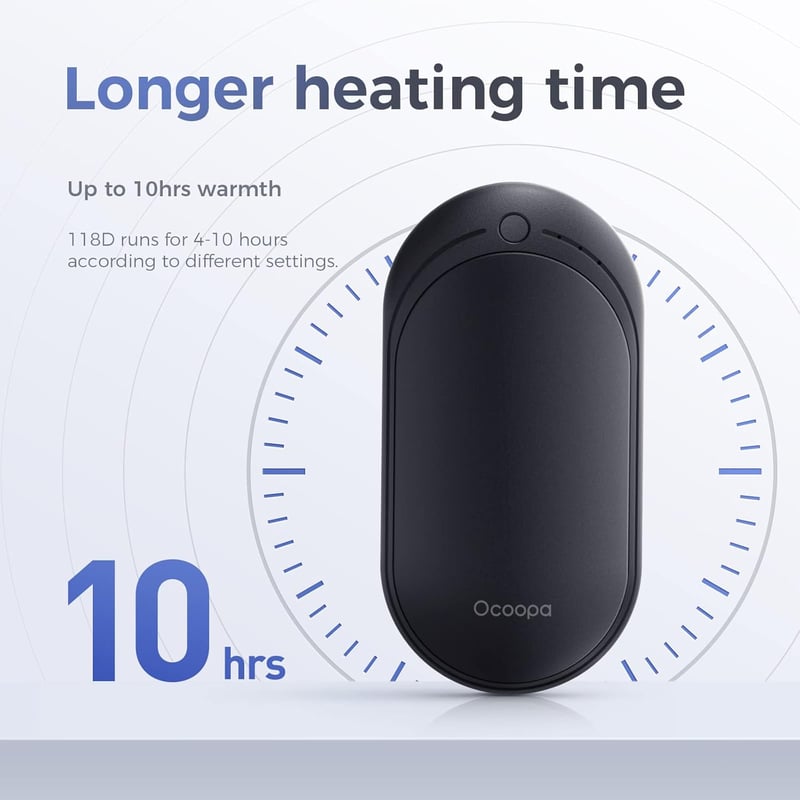 OCOOPA Kézmelegítő 5200mAh, 10 órás melegítés, 5 fokozat, hordozható zsebmelegítő