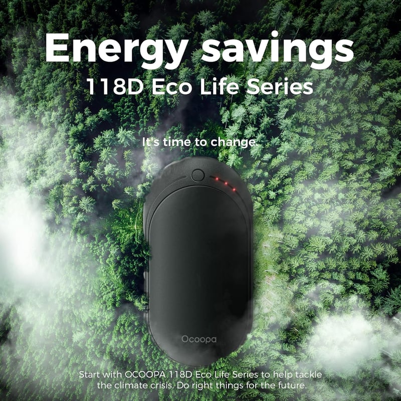 OCOOPA Kézmelegítő 5200mAh, 10 órás melegítés, 5 fokozat, hordozható zsebmelegítő