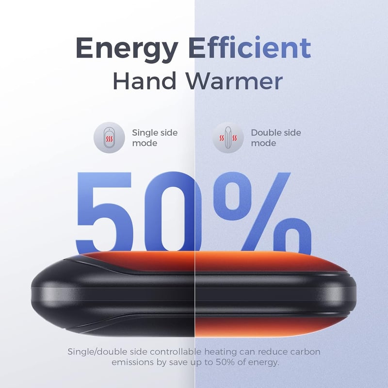 OCOOPA Kézmelegítő 5200mAh, 10 órás melegítés, 5 fokozat, hordozható zsebmelegítő