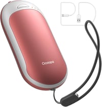 OCOOPA Tölthető Kézmelegítő 5200 mAh - Elektromos Zsebmelegítő és Powerbank Fehér-Rózsaszín - Túrázáshoz, Vadászathoz, Kültéri Sportokhoz 1