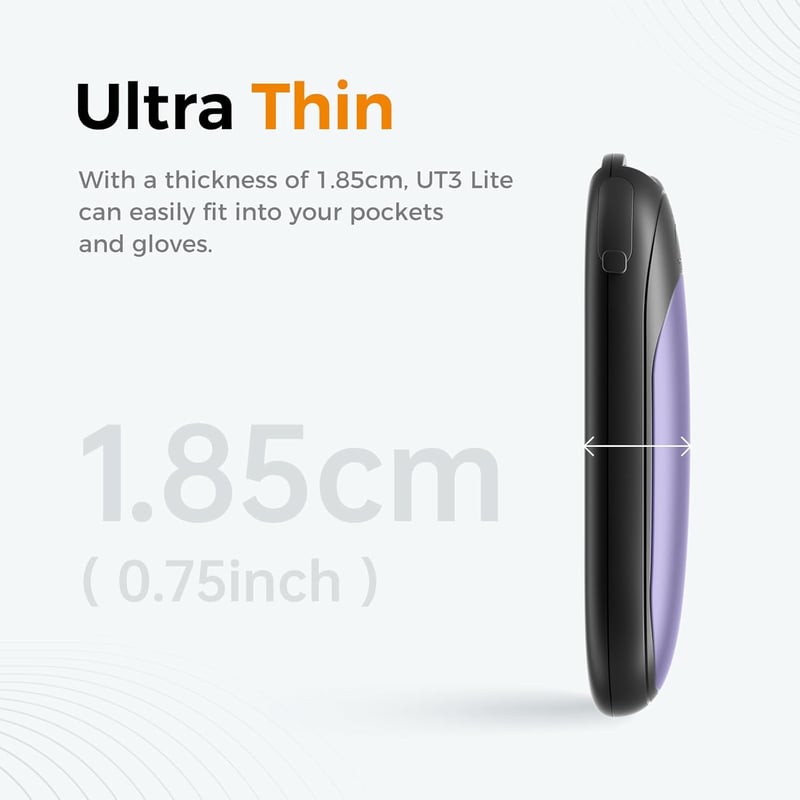 OCOOPA Tölthető Kézmelegítő Szett, 2db Mágneses Hordozható Fűtőtest, 5000mAh, Zsebméretű, 3 Fokozatú Fűtés 53°C-ig, Téli Túrázáshoz, Síelésh