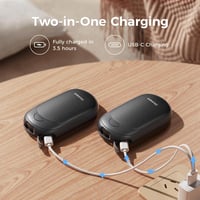 OCOOPA Tölthető Kézmelegítő Szett, 2db Mágneses Hordozható Fűtőtest, 5000mAh, Zsebméretű, Ultrakönnyű, 3 Hőfokozat 53°C-ig, Téli Sportokhoz 7
