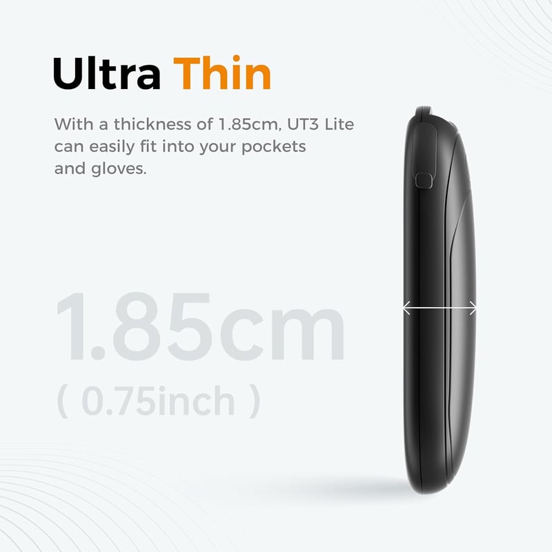 OCOOPA Tölthető Kézmelegítő Szett, 2db Mágneses Hordozható Fűtőtest, 5000mAh, Zsebméretű, Ultrakönnyű, 3 Hőfokozat 53°C-ig, Téli Sportokhoz