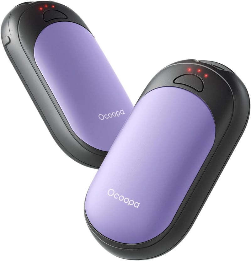 OCOOPA Tölthető Kézmelegítő Szett, 2db Mágneses Hordozható Fűtőtest, 5000mAh, Zsebméretű, 3 Fokozatú Fűtés 53°C-ig, Téli Túrázáshoz, Síelésh
