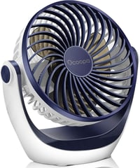 Ocoopa USB Asztali Ventilátor, Erős Légárammal, 3 Sebességfokozattal, 360° Forgatható Fejjel, Hordozható, Csendes Működésű Irodai és Otthoni 1