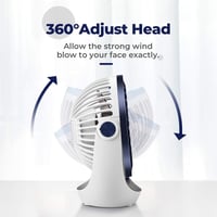 Ocoopa USB Asztali Ventilátor, Erős Légárammal, 3 Sebességfokozattal, 360° Forgatható Fejjel, Hordozható, Csendes Működésű Irodai és Otthoni 3