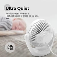 OCOOPA USB Asztali Ventilátor, Halk Asztali Ventilátor 3 Fokozat, 360° Forgatható Asztali Ventilátor 4
