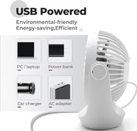 OCOOPA USB Asztali Ventilátor, Halk Asztali Ventilátor 3 Fokozat, 360° Forgatható Asztali Ventilátor 6