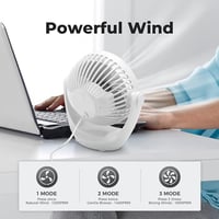 OCOOPA USB Asztali Ventilátor, Halk Asztali Ventilátor 3 Fokozat, 360° Forgatható Asztali Ventilátor 5