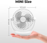 OCOOPA USB Asztali Ventilátor, Halk Asztali Ventilátor 3 Fokozat, 360° Forgatható Asztali Ventilátor 7