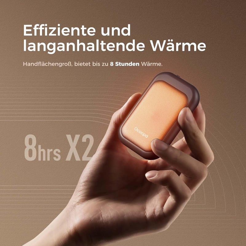 OCOOPA UT4 Young Mágneses Kézmelegítő Szett, 5000 mAh, Ultrakompakt, Vízálló, Újratölthető, Gyors Felfűtésű, Téli Túrázáshoz, 2 db