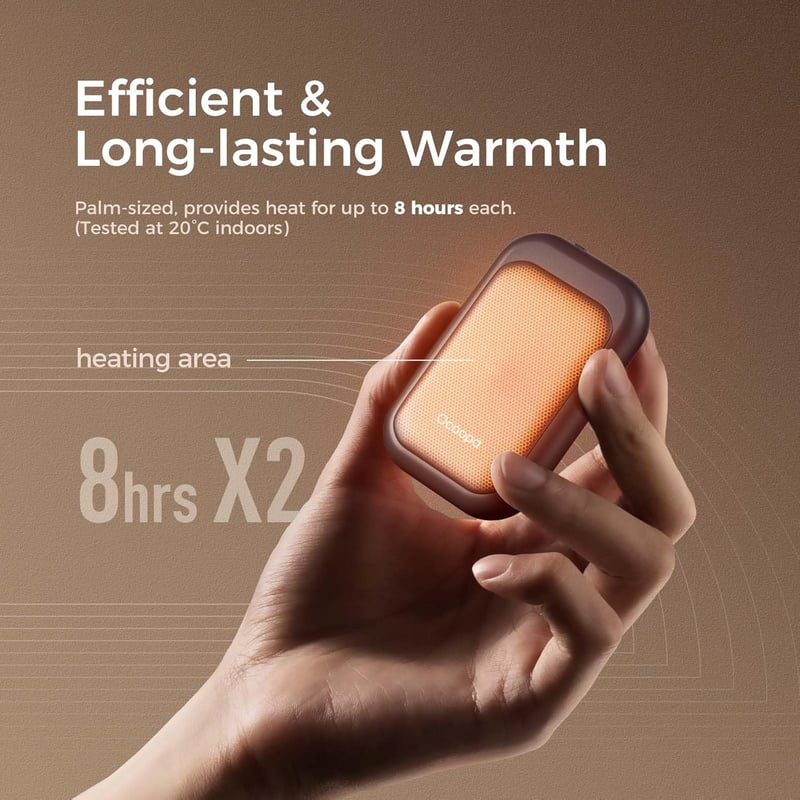 OCOOPA UT4 Young Mágneses Kézmelegítő Szett, 5000 mAh, Ultrakompakt, Vízálló, Gyors Felfűtésű, USB-s Tölthető Kézfűtő Téli Túrázáshoz, 2 db