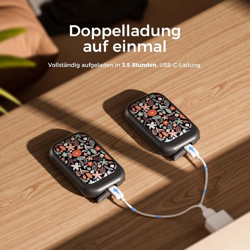 OCOOPA UT4 Young Mágneses Kézmelegítő Szett, 5000 mAh, Ultrakompakt, Vízálló, Újratölthető, Gyors Felfűtésű, Téli Túrázáshoz, 2 db