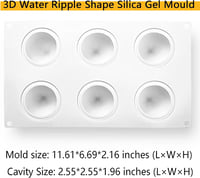 OCPO KITCHEN Silicone Molds for Baking Mousse Cake, French Dessert Mold for Pastry Chocolate, Cupcake, Ice Cream Mould, Cake Decoration Mold, 3D Water Drop Shape (6-Cavity) 2