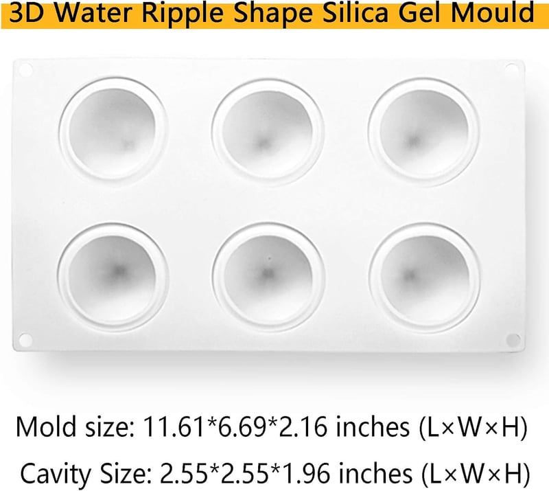 OCPO KITCHEN Silicone Molds for Baking Mousse Cake, French Dessert Mold for Pastry Chocolate, Cupcake, Ice Cream Mould, Cake Decoration Mold, 3D Water Drop Shape (6-Cavity)