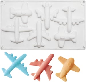 OCPO KITCHEN Silikonski kalup za pečenje u obliku aviona, 3D kalup za torte, mousse, kolače i čokoladu, neprijanjajući, bez BPA