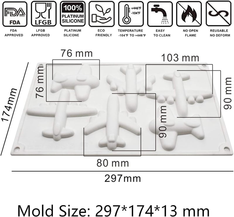 OCPO KITCHEN Szilikon Repülőgép Sütőforma 3D Torta Mousse Sütemény Csokoládé Forma Tapadásmentes BPA Mentes