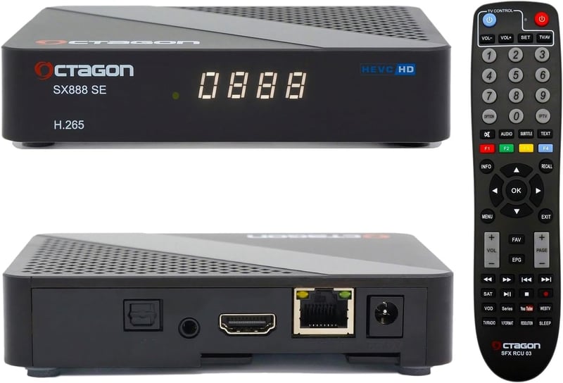 Octagon SX888 SE V2 HD Linux IP TV-vevő - E2TV Multiroom, H.265, HDMI CEC, 2x USB