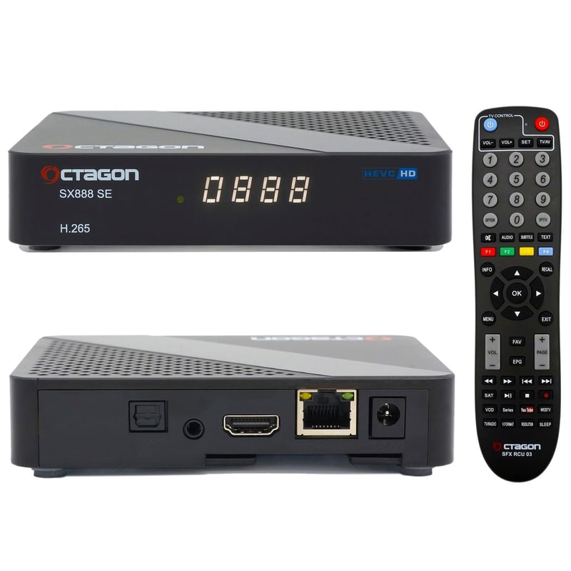 IP TV prijímač Octagon SX888 SE V2 HD Linux – E2TV Multiroom, H.265, HDMI CEC, 2x USB