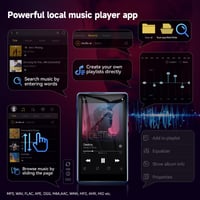 MP3 prehrávač ODEJOI 163 GB s WiFi a Bluetooth, 4,5-palcový dotykový displej, Android 13, Spotify, Amazon Music, Deezer, FM rádio, Obchod Play 4