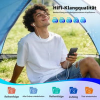 MP3 prehrávač ODEJOI, Bluetooth 5.3, 64 GB, 2,4-palcový displej, dotykové tlačidlá, reproduktor, kovové telo, HiFi zvuk, FM rádio, čítačka e-kníh, podpora kariet do 128 GB 5