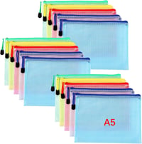 Oderra A5 Dokumentum Táska 15 Zsebbel, Cipzáras Hálós Táska 5 Szín - Single, 15 x A5 multicoloured 1