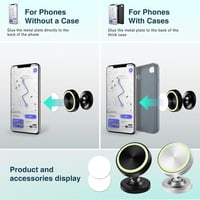 Oderra mágneses autós telefontartó 360° forgatható 2db fekete-ezüst 3