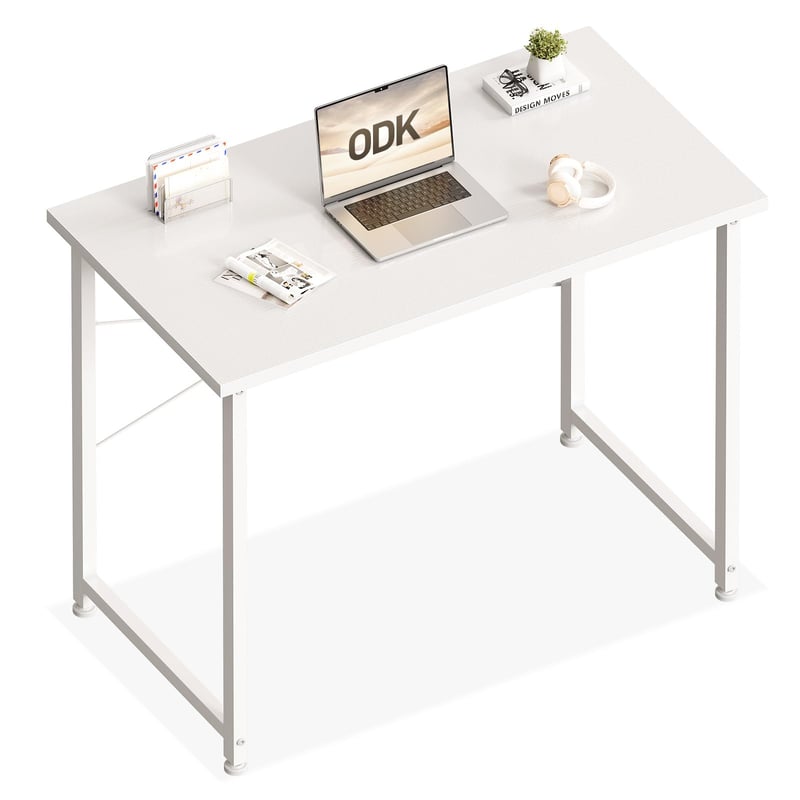 ODK mali radni stol, 80 × 40 cm, računalni stol, uredski stol, bijeli