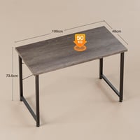ODK Számítógépasztal 100x48 cm, szürke irodai asztal, fa PC asztal 3