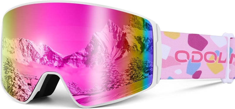 Ochelari de schi pentru copii Odoland, snowboard cilindrici, protecție UV, câmp vizual larg