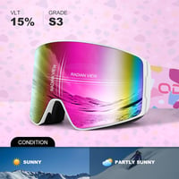 Ochelari de schi pentru copii Odoland, snowboard cilindrici, protecție UV, câmp vizual larg 6