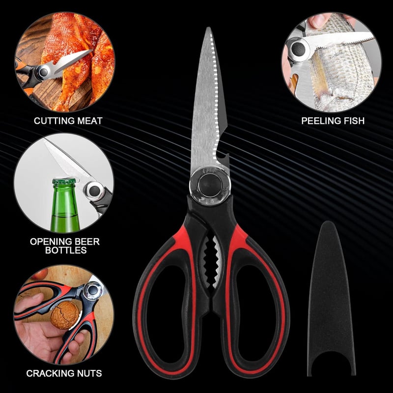 Odoland Konyhai Eszközkészlet Santoku Késsel, Spatulával, Csipesszel és Vágódeszkával