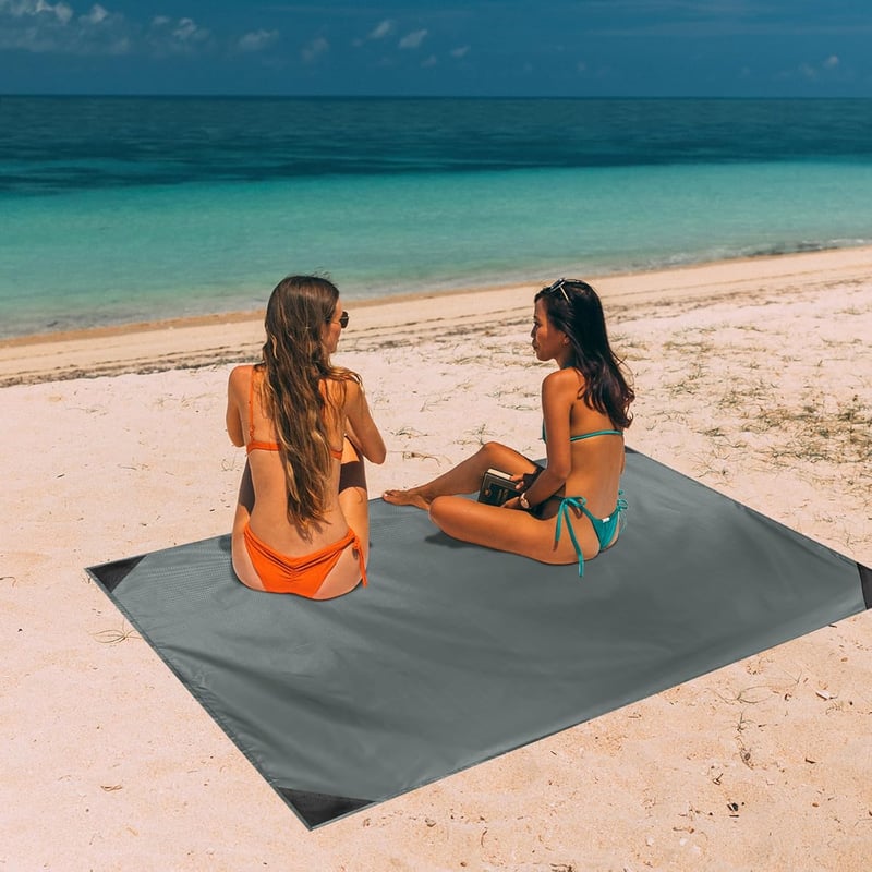 Odoland Piknik Takaró 110x160cm Homoklepergető Strand Szőnyeg Szürke