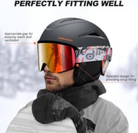 Odoland sí- és snowboard bukósisak szemüveg szett kék UV400 védőszemüveggel gyermek és felnőtt hölgy férfi számára 2