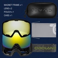 Odoland Sí és Snowboard Szemüveg 2 Mágneses Cserélhető Lencsével - Páramentes, UV-védelemmel, Sisakkompatibilis, Tokkal, Férfiaknak és Nőkne 6