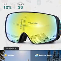 Odoland Sí és Snowboard Szemüveg Gyerekeknek - UV400 Védelem, Párásodásgátló, Szélálló OTG Lencsével, Arany 3