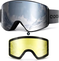Odoland Sí és snowboard szemüveg mágneses cserélhető lencsével, UV védelemmel, páramentesíthető, bukósisak kompatibilis, fekete 1