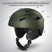 Odoland Sí Sisak és Szemüveg Szett - Kék Unisex Snowboard Védőfelszerelés UV400 Védelemmel, Szélálló, Könnyű Polikarbonát, S Méret 3
