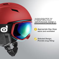 Odoland Síbukósisak és Szemüveg Szett M-es Méretben - Unisex PC Sisak UV400 Védelemmel, Szélálló Síszemüveggel Síeléshez, Snowboardozáshoz,  8