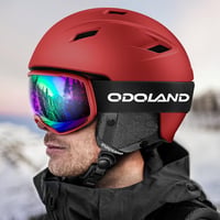 Odoland Síbukósisak és Szemüveg Szett M-es Méretben - Unisex PC Sisak UV400 Védelemmel, Szélálló Síszemüveggel Síeléshez, Snowboardozáshoz,  9
