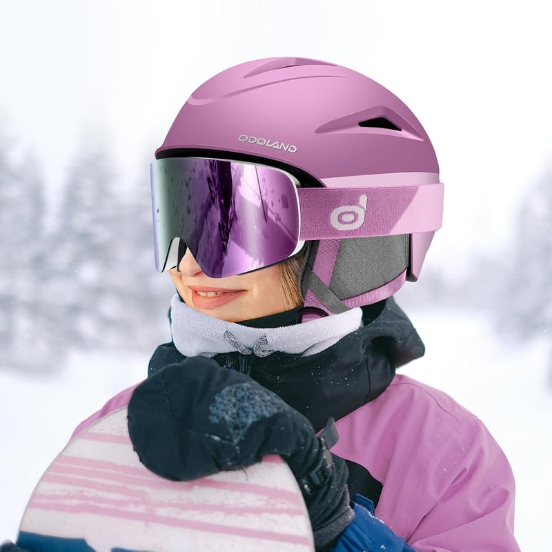 Odoland Sísisak Beépített Szemüveggel Lila Unisex Snowboard Sisak