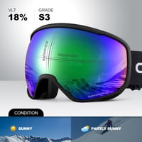 Odoland Síszemüveg Felnőtteknek - Szférikus Snowboard Szemüveg UV Védelemmel, Sisakkompatibilis, Tükrös Bevonatú Párásodásgátló Lencse 2