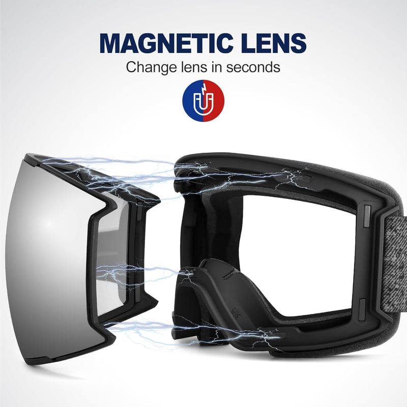 Odoland Síszemüveg Snowboard Goggles 2 Mágneses Lencsével UV Védelem