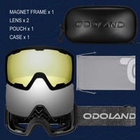 Odoland Síszemüveg Snowboard Goggles 2 Mágneses Lencsével UV Védelem 6