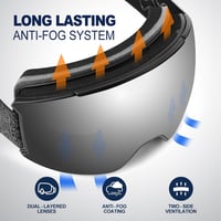 Odoland Síszemüveg Snowboard Goggles 2 Mágneses Lencsével UV Védelem 4