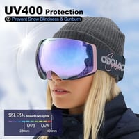 Odoland Unisex sí és snowboard szemüveg mágneses csere lencsével UV védelem páramentes bukósisak kompatibilis keret nélküli 7
