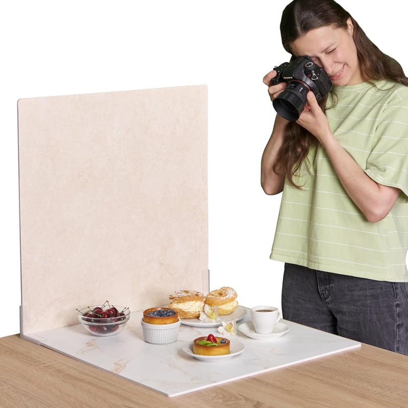ODOXIA 2db Fotóháttér 30x40cm Márvány és Kő Beige Termékfotózáshoz