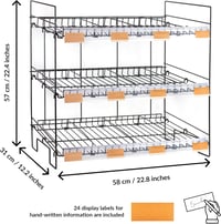 ODOXIA Fém Édességtartó Polc - Fekete Króm Snack Állvány Üzletekbe, Otthonba, Irodába - Többszintes Élelmiszer Szervező Pultokra 7