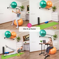 ODOXIA Tornalabda Tartó Fali Konzol - Fém Labdatartó Fitnesz Teremhez, Otthoni Edzőteremhez, Iskolai Tornateremhez, Matt Fekete 7
